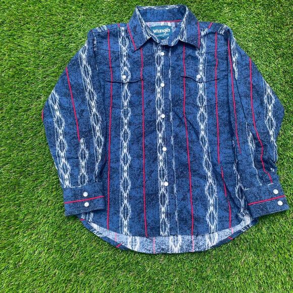 Wrangler Western AOP Baby Crop Button Down Casual Shirt - Picture 1 of 6